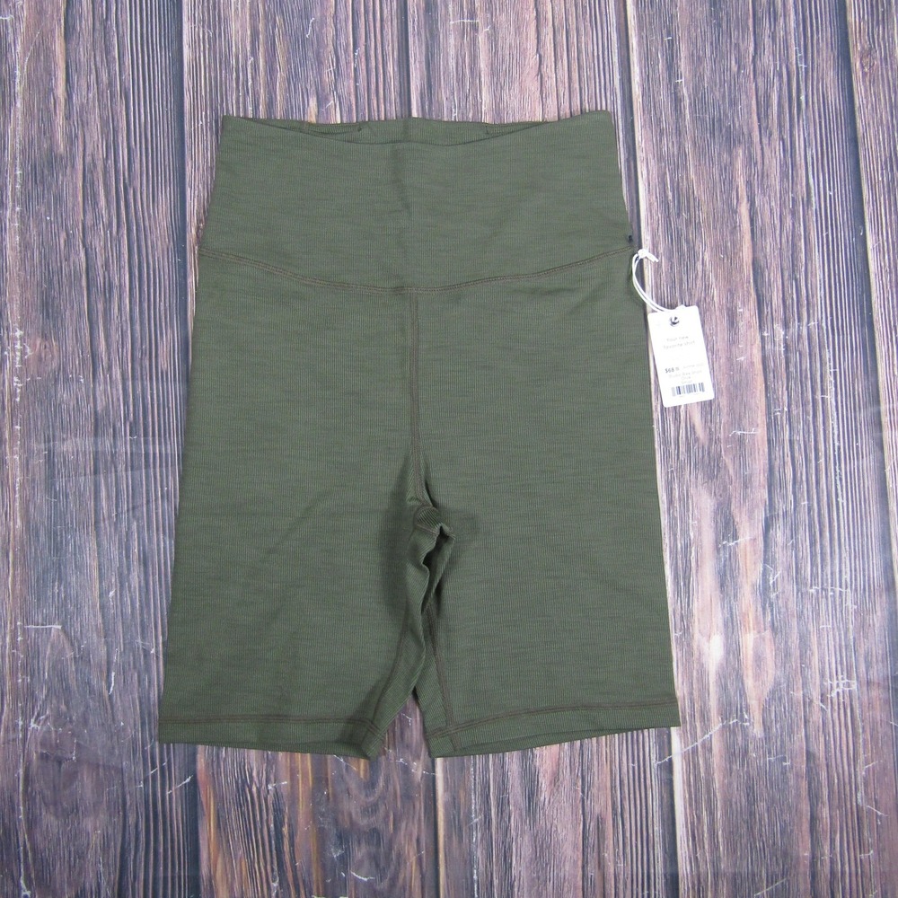 Maine Layer Shorts Womens Small Olive Studio Bike Short High Waist Athletic NWT